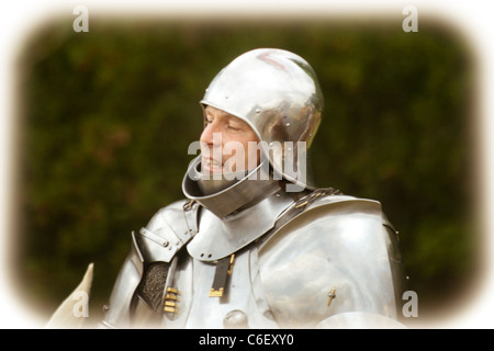 Nachstellung der Schlacht von Bosworth August 2011 Bosworth Battlefield, Leicestershire, England, Großbritannien Stockfoto