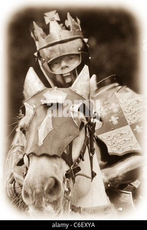 Nachstellung der Schlacht von Bosworth August 2011 Bosworth Battlefield, Leicestershire, England, Großbritannien Stockfoto