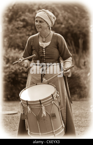 Nachstellung der Schlacht von Bosworth August 2011 Bosworth Battlefield, Leicestershire, England, Großbritannien Stockfoto