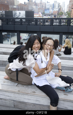 Chinesische Freunde aus Peking besuchen Sie New York City. Stockfoto