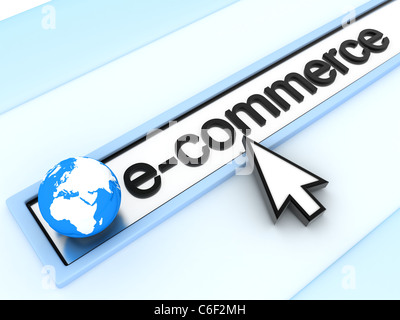abstrakte Assress Linie, E-Commerce (durchgeführt in 3d) Stockfoto