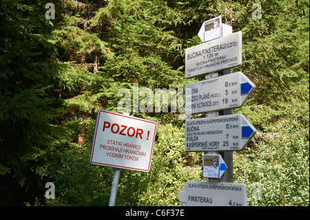 Bucina - Buchwald - Grenze Tschechien-Deutschland - Eisernen Vorhang aus der Zeit des Kalten Krieges - Böhmerwald - Bayerischer wald Stockfoto