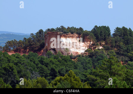 Ehemalige Ocker Steinbruch im Roussillon, Departement Vaucluse, Provence Region in Frankreich Stockfoto