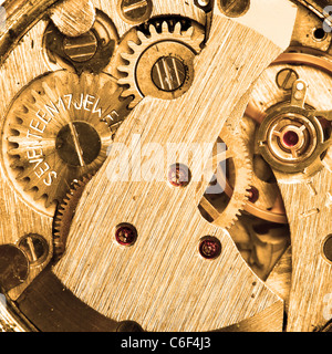 Uhrwerk Armbanduhr super Nahaufnahme Stockfoto