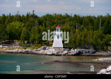 Leuchtturm in South Baymouth, Huron-See. Stockfoto