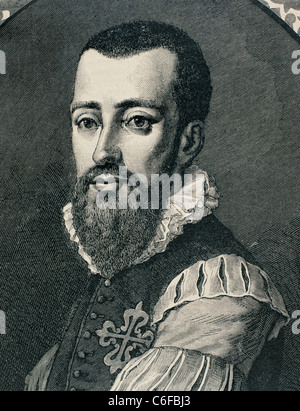 Garcilaso De La Vega (c. 1501-1536). Spanischer Dichter. Kupferstich, 1883. Stockfoto