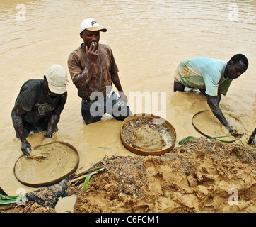 Diamantenabbau in Kono, Sierra Leone Stockfoto