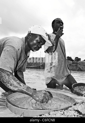 Diamantenabbau in Kono, Sierra Leone Stockfoto