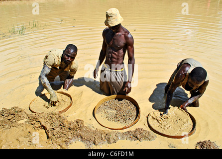 Diamant-Bergleute in Kono, Sierra Leone, Westafrika Stockfoto