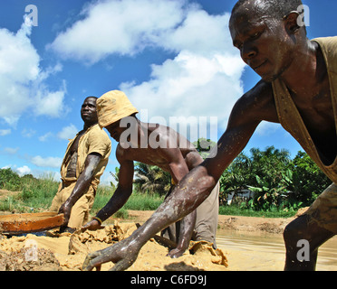 Diamantenabbau in Kono, Sierra Leone, Westafrika Stockfoto