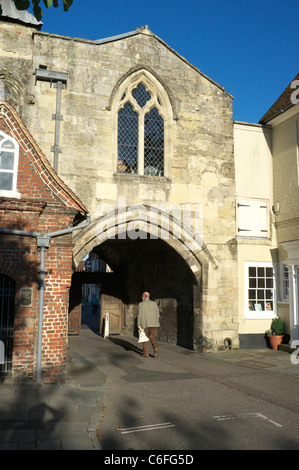 St. Anns Tor in Salisbury Cathedral in der Nähe Stockfoto