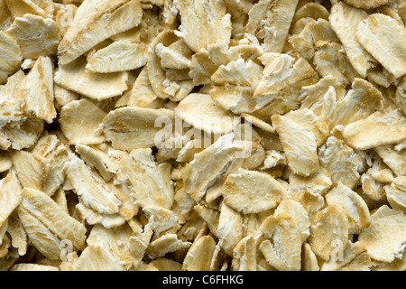 Makro von Hafermehl oder Haferflocken Hintergrundtextur Stockfoto