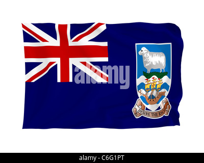 Falkland-Inseln. Hohe Auflösung South American Flag Serie. Mit Stoff. Stockfoto
