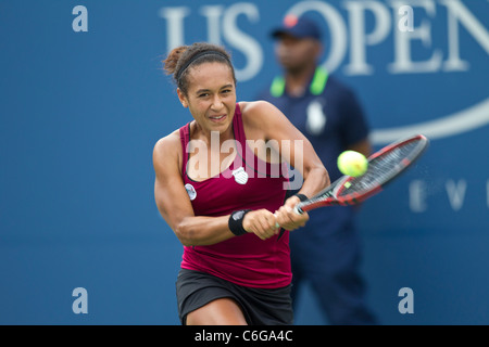 Heather Watson (GBR) im Wettbewerb bei den 2011 US Open Tennis. Stockfoto