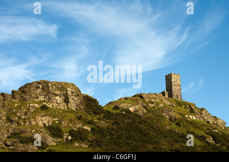 Brent Tor ist ein Tor am westlichen Rand von Dartmoor, Kirche von St. Michael, Brentor, konfessionsgebundene, Kirchenbank, Ort, Gebet, Mehrzahl Stockfoto