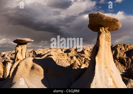 Hoodoos an den Ah-Shi-sle-pah Badlands Stockfoto