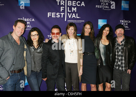 Edward Burns, Ali Hewson, Bono, Jane Rosenthal, Christy Turlington Burns, Morleigh Steinberg und am Rande 9. jährliche Tribeca Stockfoto