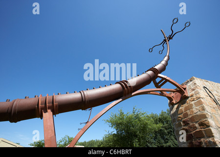 Anker mit Stern Ausrichtung Sehenswürdigkeiten an der Oodena in den Gabeln Winnipeg Manitoba Kanada Stockfoto