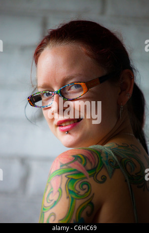 Schöne junge alternative Frau, Washington DC Stockfoto