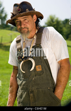 Porträt von "Uncle Buck" Buchanan - Cedar Mountain, North Carolina, USA Stockfoto