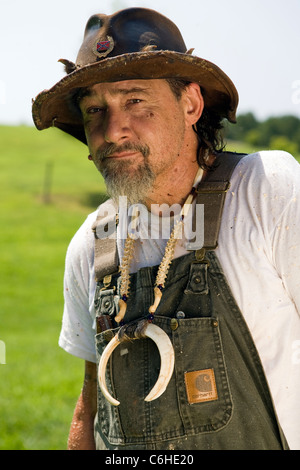 Porträt von "Uncle Buck" Buchanan - Cedar Mountain, North Carolina, USA Stockfoto