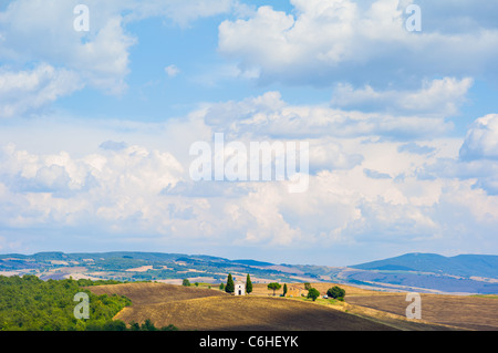 Reizvolle Aussicht des World Heritage Site - Val d ' Orcia Siena, Toskana - Italien Stockfoto