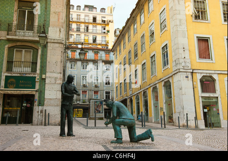 Engen Straßen im Viertel Baixa, Lissabon, Portugal Stockfoto