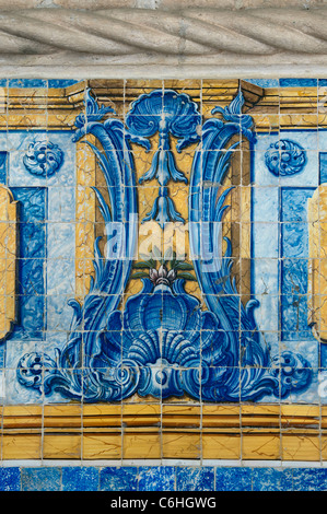 Azulejos der ehemaligen Speisesaal, Mosteiro Dos Jéronimos, Stadtteil Belem, Lissabon, Portugal Stockfoto