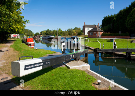 Langley Mill Schloss auf dem Erewash Canal im großen Becken Langley Mill Nottinghamshire England UK GB EU Nordeuropa Stockfoto