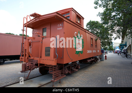 restaurierte Oldtimer kanadisches nationales Gleis in die Gabeln Winnipeg Manitoba Kanada Stockfoto