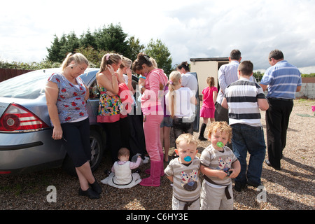 Dale Farm am Stadtrand von Basildon, Essex, die größte irische Traveller und Gypsy-Standort in Europe.Photo:Jeff Gilbert Stockfoto