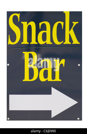 Snack-Bar Schild am Straßenrand Café Zeichen uk Stockfoto