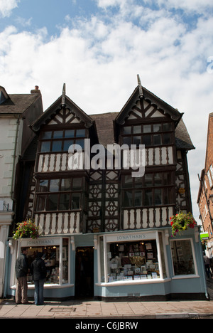 Historische Fachwerkhäuser Buidling in Shrewsbury, Shropshire, England. Stockfoto