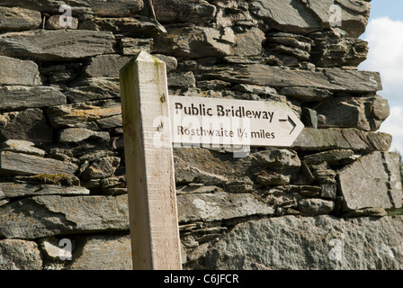 Bridleway aus Watendlath, Rosthwaite, Nationalpark Lake District, Cumbria, England. Stockfoto