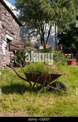 Traditionelle Scheune, Watendlath, Nationalpark Lake District, Cumbria, England. Stockfoto