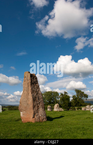 Lange Meg und ihre Töchter Steinkreis, wenig Salkeld, Cumbria, England. Stockfoto