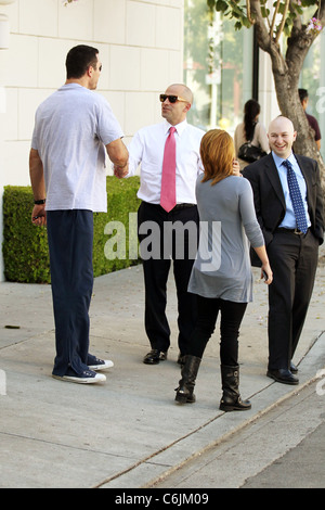 Hayden Panettiere und ihr Freund, Profi-Boxer Wladimir Klitschko verlassen Le Pain Quotidien in West Hollywood nach Stockfoto