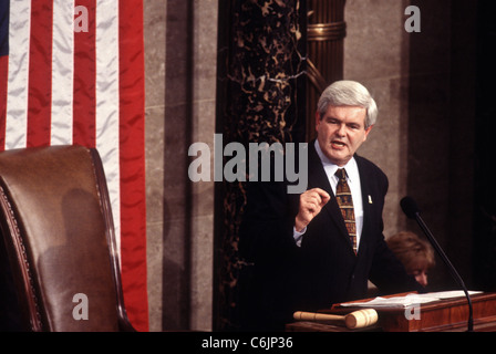 Haus Lautsprecher Newt Gingrich befasst sich das Repräsentantenhaus nach Wiederwahl Lautsprecher Stockfoto