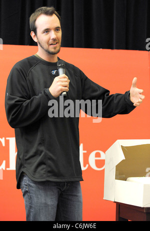 MLB Krug Dirk Von Hayhurst von der Toronto Bluejays, Förderung seiner neu buchen "Der Bullpen Evangelien" auf dem Kapitel-Festival Stockfoto