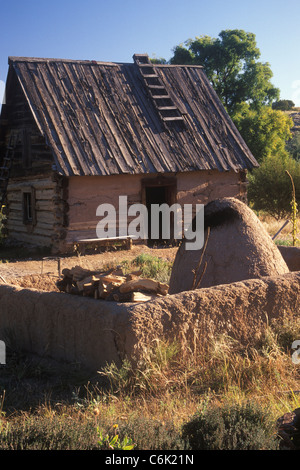 Haus der Großmutter, El Rancho de Las Golondrinas, Santa Fe, New Mexico Stockfoto