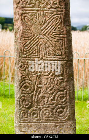 Das Maen Achwyfan Kreuz in der Nähe von Whitford in Nord-Wales. Stockfoto