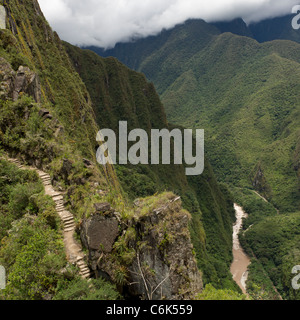 Die verlorene Stadt der Inkas, Mt Huayna Picchu, Machu Picchu, Cusco Region, Peru Stockfoto