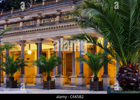 Muehlenkollonade Nacht Karlovy Vary - Karlsbad Mühlenkolonnade Nacht 05 Stockfoto