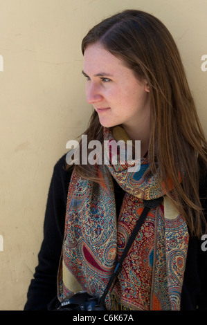 Nahaufnahme von einer Frau, Barrio de San Blas-Cuzco, Peru Stockfoto