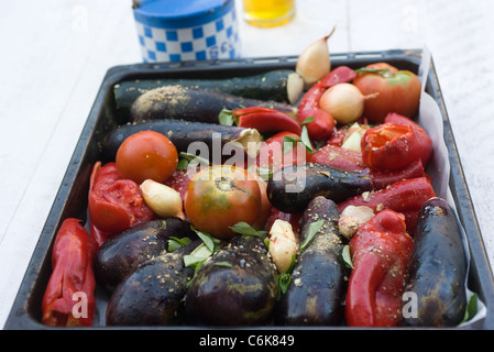 Ofen gegartes Gemüse Stockfoto