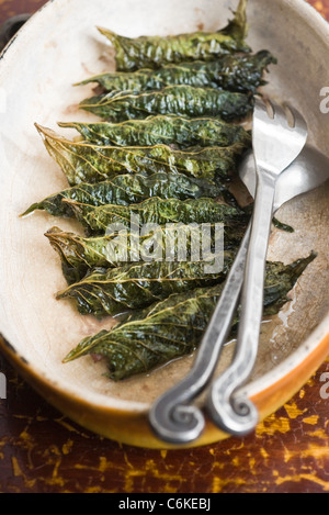 Rindfleisch Shiso Rollen Stockfoto