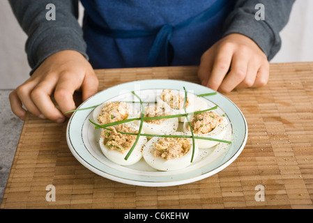 Die Elie deviled Eiern Stockfoto