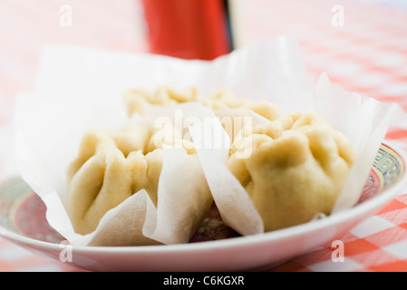 Gedämpftes Schweinefleisch gewann Tonnen (Baozi) Stockfoto