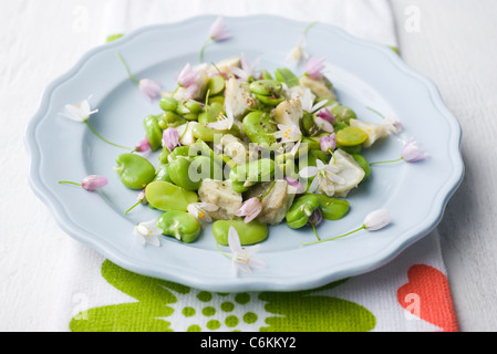 Bohnen und Artischocken Salat Stockfoto