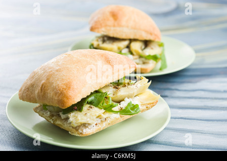 Marinierte Artischocken sandwiches Stockfoto